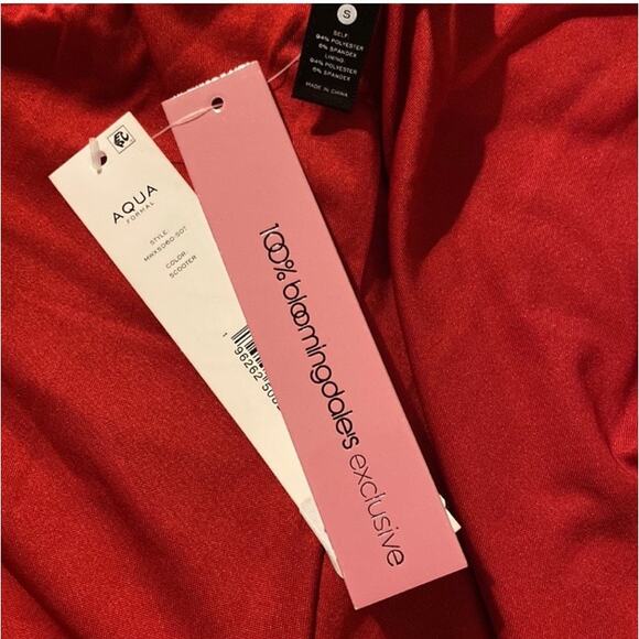 AQUA Formal One Shoulder Ruched Mini Dress Size S Red Cocktail Holiday Valentine - Picture 7 of 8